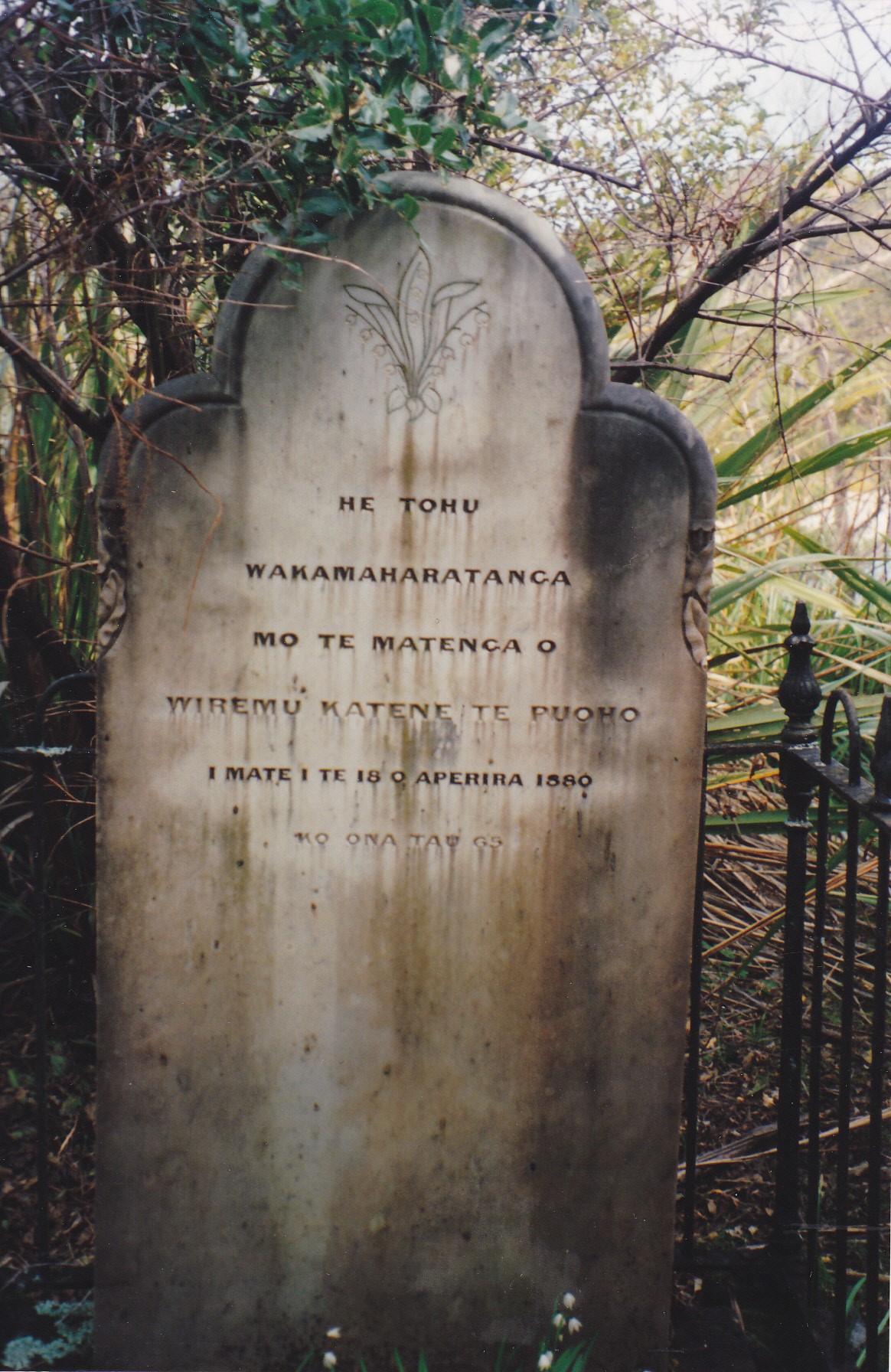 Wakapuaka Te Manu headstone