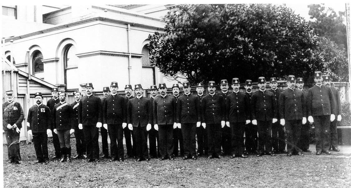 Sergeant Mason 2nd from left with Lambton Quay Police staff