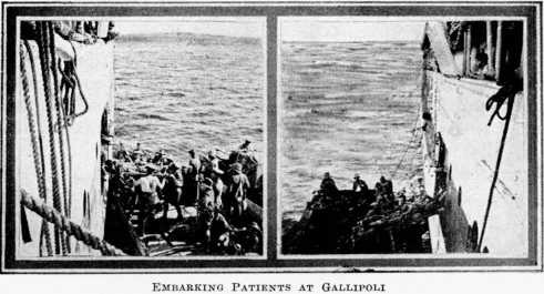 Embarking patients at Gallipoli. Retrieved from The New Zealand Hospital Ships. NZETC