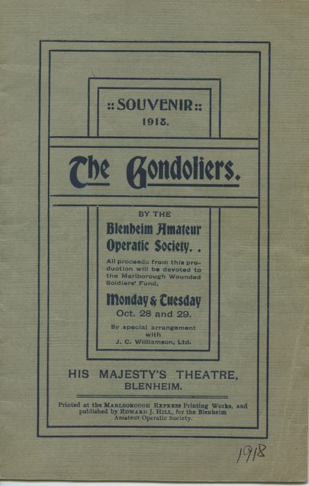 The Gondoliers programme cover