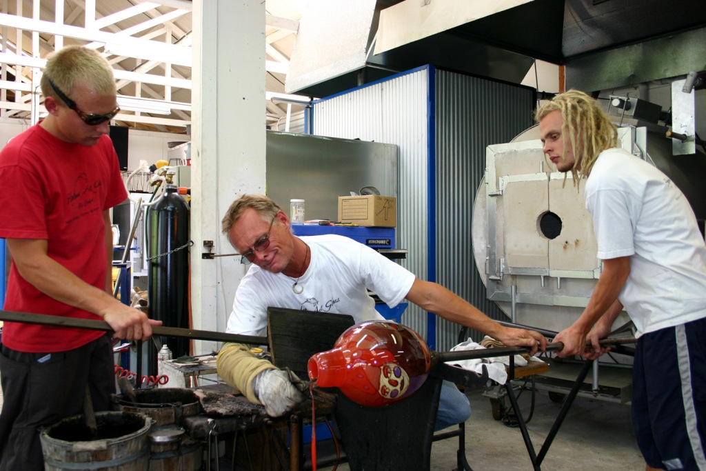 The Hoglunds blowing glass