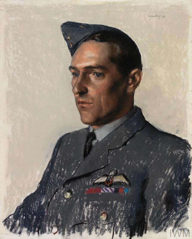 A half length portrait of Squadron Leader Henry Trent VC DFC wearing his RNZAF uniform. A War Artists Advisory Committee commission by William Dring 1947. Wikipedia