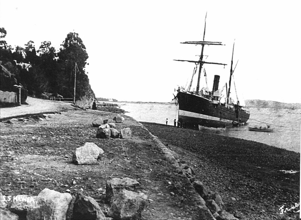 Hawea, 1886, aground in Nelson