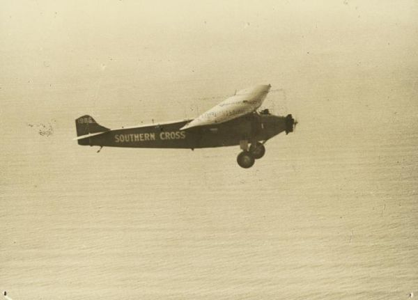 View of the Southern Cross (aeroplane) in flight. 1928