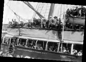 men leaving on the trooop ship