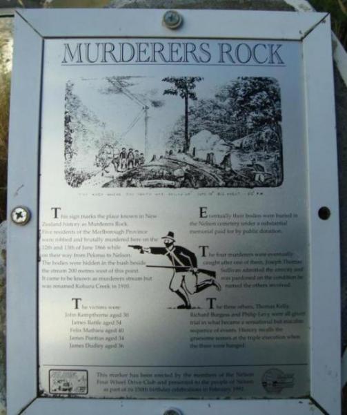 Murderer's rock plaque