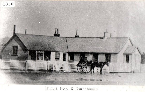 First courthouse and post office, 1866