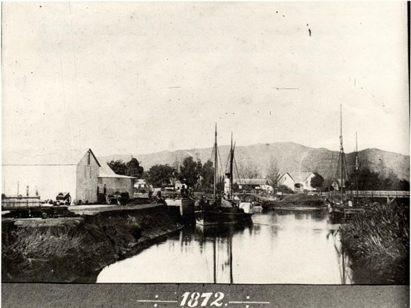 Blenheim's early river port, 1872