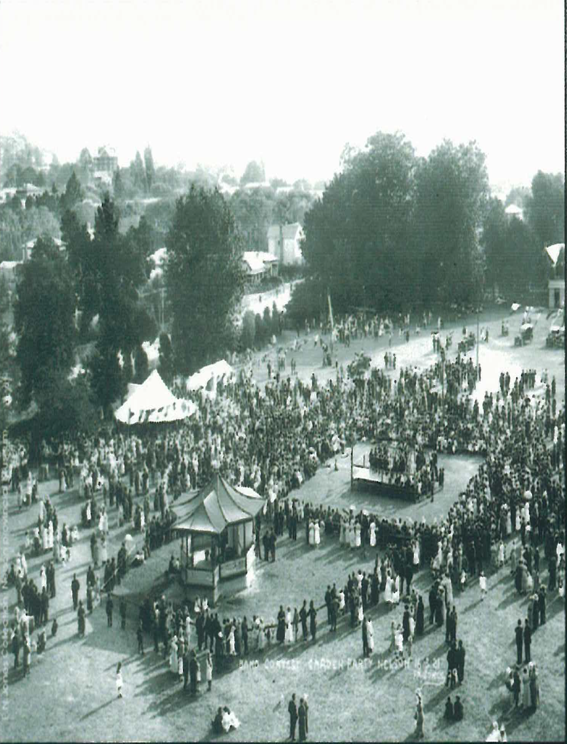 Botanics garden party and band contest 1921. FN Jones Collection. Nelson Provincial Museum