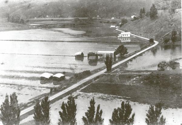 Floodwaters at Wakapuaka Flats, 1930. 