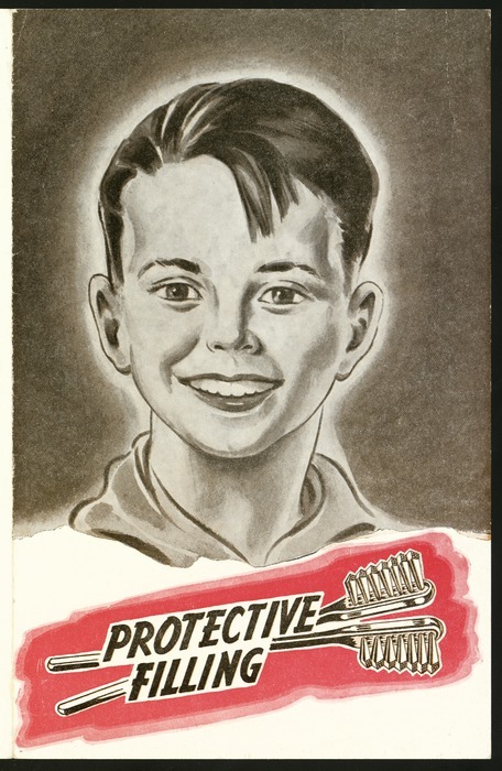  New Zealand. Department of Health. New Zealand Department of Health :Preventive filling. The protective filling; why the School Dental Service fills certain second teeth soon after they erupt through the gum. R E Owen, Government Printer, Wellington, New Zealand. 25,000/10/50 -9980 [1950]. Ref: Eph-A-DENTAL-1950-01. Alexander Turnbull Library, Wellington, New Zealand. http://natlib.govt.nz/records/30120566