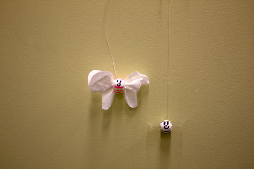  Marguerite Hill. (2010) Examples of butterflies and bees made out of cotton swabs, paper bibs and dental floss, which decorated School Dental clinics or were given to children to take home visiting the dental nurse for the first time were allowed to take one home.[Source Te Ara]