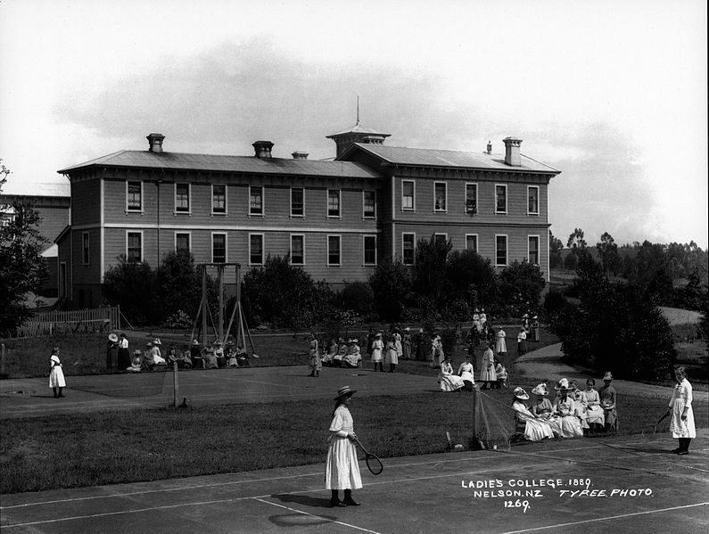 NCG Tennis at the Ladies College now Nelson College for Girls in 1889