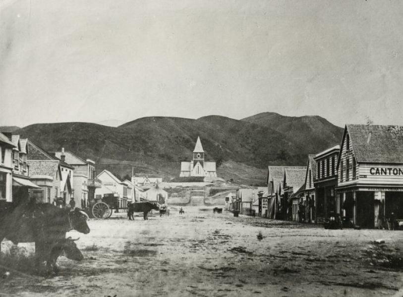 Trafalgar Street, Nelson, ca.1860